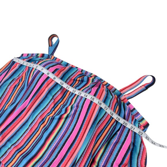 Swimsuits For All Multicolor Striped Tankini Top With Built-In Bra Size 26 - Picture 6 of 10
